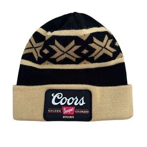 Coors Black and Khaki knit beanie ~ OS